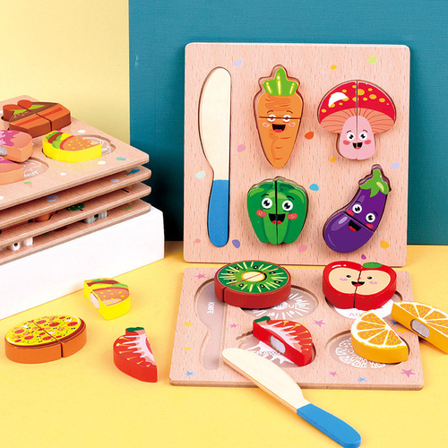 Wooden building blocks cut-cut music rope three-dimensional puzzle 0.2kg young children early education educational threading puzzle toy