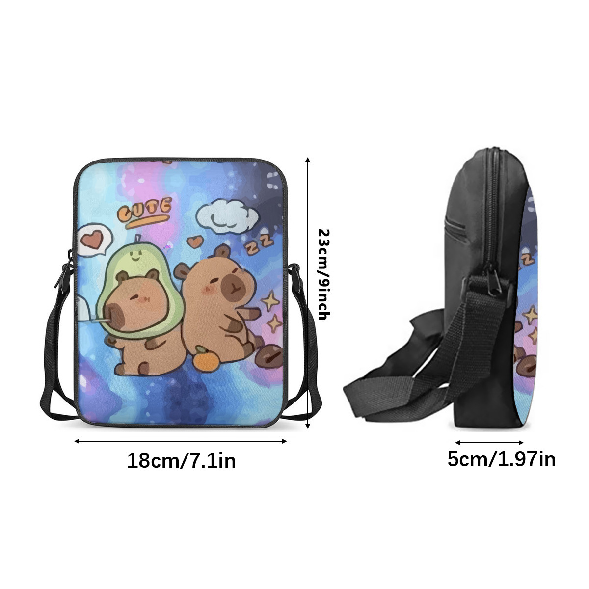 Transfronterizos Kapibara bolsa de hombro de impresión linda bolsa de hombro bolsa de montaña al aire libre bolsa personalizada