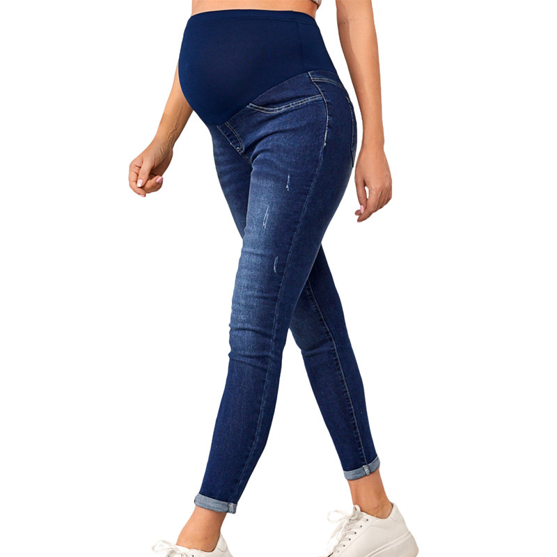 Maternity Adjusted High Waist Ripped Skinny Jeans Wholesale|undefined