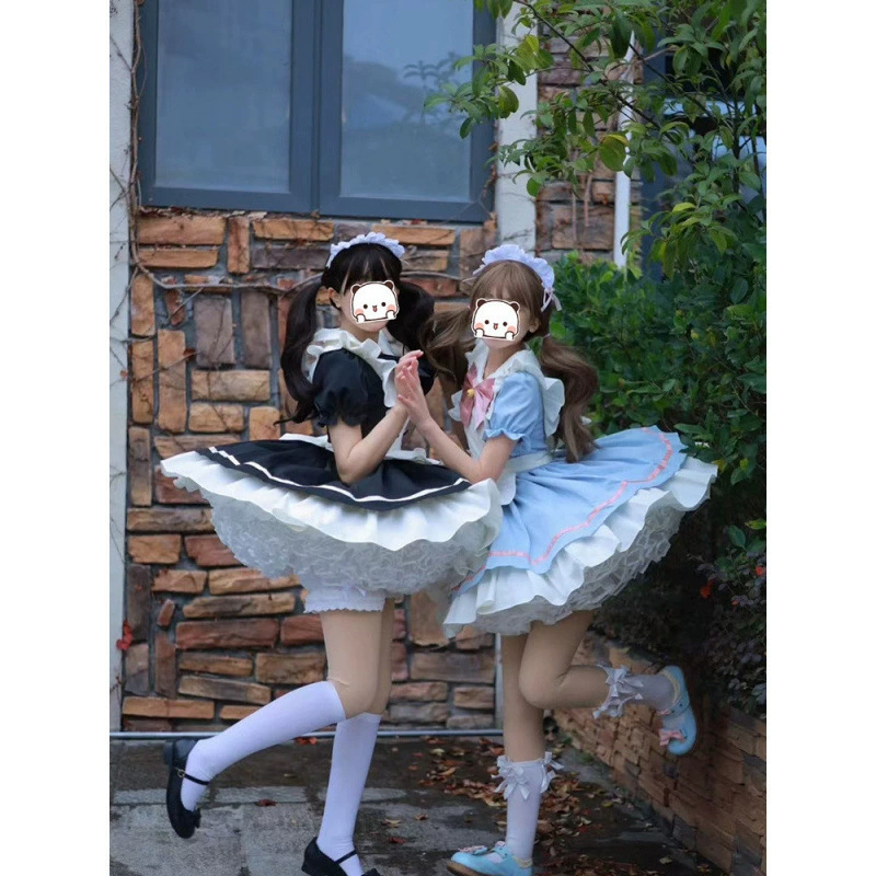 Chun Spice Girl Lorita Girl Cos горничная бант платье с оборками фартук сладкий пряный набор