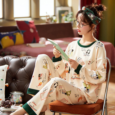 简约休闲套头月子服纯棉哺乳孕妇睡衣春秋季长袖套装家居服