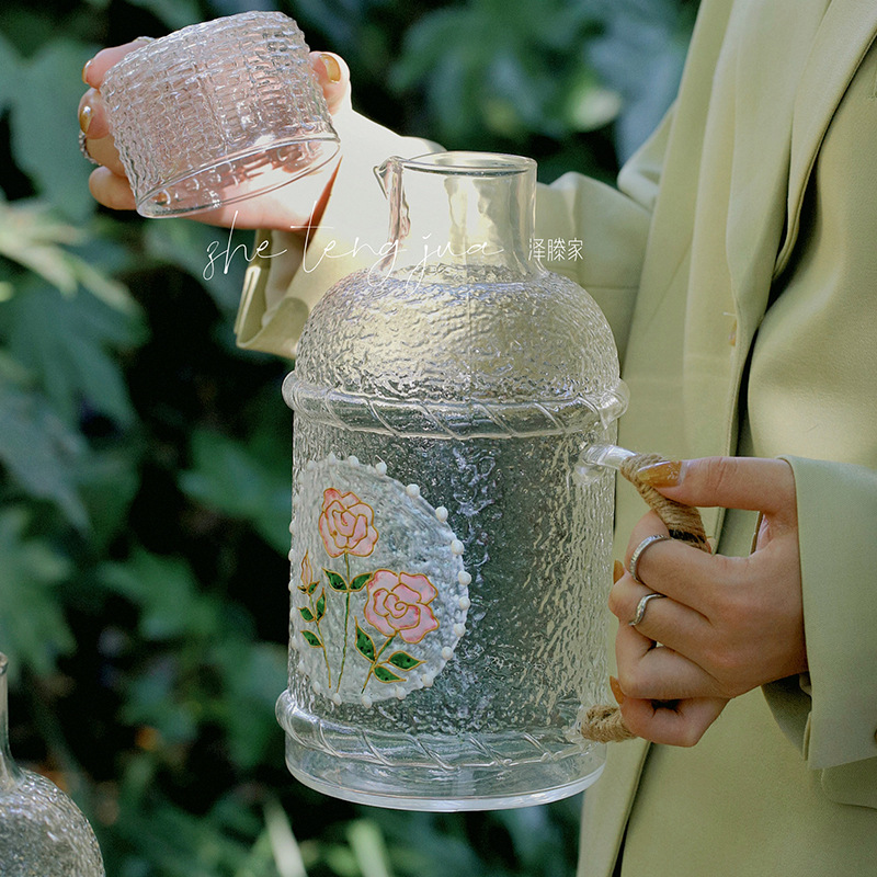 5ZV7批發耐高硼硅玻璃大容量涼水壺泡茶壺可電陶爐加熱花茶壺耐高