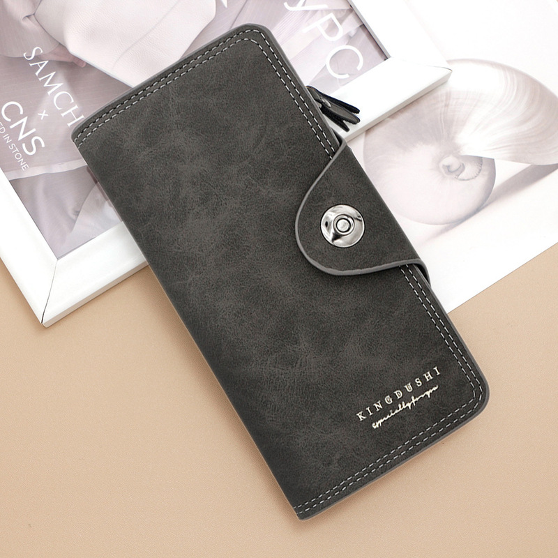 Korean-style Frosted Men's Long Wallet Side Zipper Hinge Clutch Bag ID Bag Multi-card U.S. Dollar Magnetic Buckle Bag Korean-style Frosted Men's Long Wallet Side Zipper Hinge Clutch Bag ID Bag Multi-card U.S. Dollar Magnetic Buckle Bag