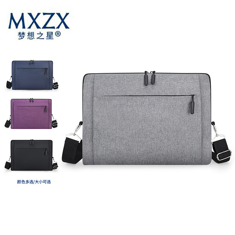 Computer Bag Wholesale Business Commuting Men's Shoulder Bag Oxford Cloth Cross-Body Laptop Black Zipper Bag Portable