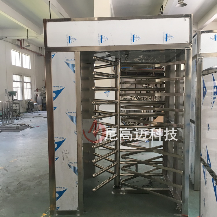 尼高迈全高转闸单通道手动十字转闸门 不锈钢单向项转轴梳齿门禁