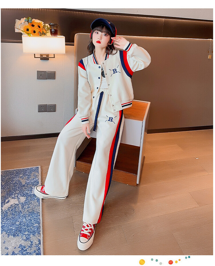 Girls' outfit 2023 new style girls' stylish baseball uniform children's clothing autumn sports two-piece set_voghion.com