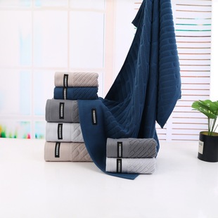 Manufacturer Wholesale Pure Cotton Thickened Towel Bath Towel Soft and Absorbent Adult Plus Size Male and Female Couple Towel Set New Cloth Label