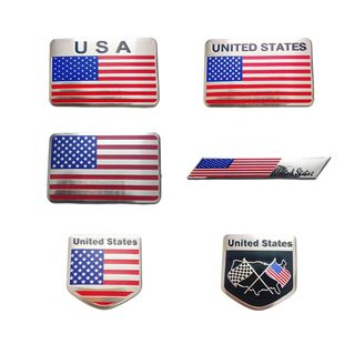 Cross-border American Flag Car Sticker Metal Car Sticker 3D Three-dimensional Car logo Bump Car body Sticker Aluminum Alloy Decorative Sticker