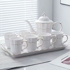 欧式轻奢水具乔迁茶具套装家用客厅茶杯杯子陶瓷水杯结婚杯具水壶
