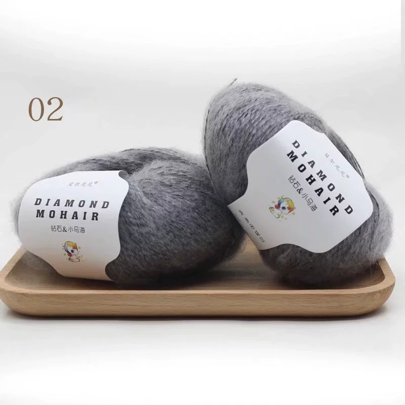 Мохеровая пряжа (Diamond Mohair), 25 г, мягкая пушистая, для вязания и крючка