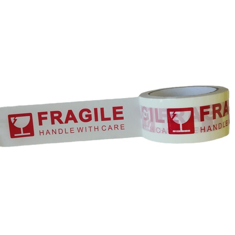 Caja completa embalaje expreso sellado cinta de embalaje taza inglés frágil Taobao venta al por mayor palabras de advertencia cinta frágil