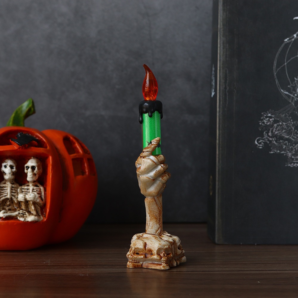 Halloween lámpara de vela de mano fantasma lámpara de esqueleto lámpara de calabaza props decoración lámpara LED lámpara de vela electrónica vela image 8