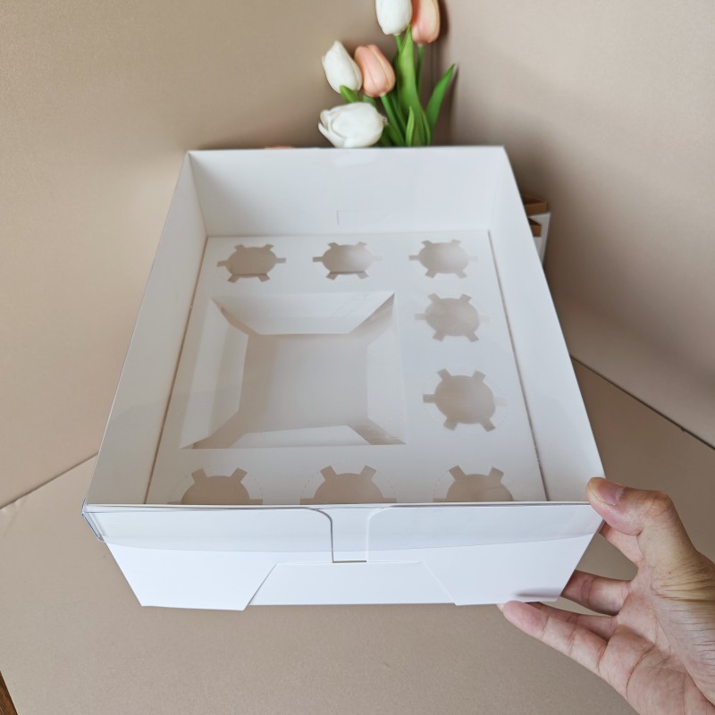Caja de cupcakes grande y pequeña caja de embalaje transparente Xue Mei Niang caja de embalaje de postres taza de Ma Fen 2 cápsulas 5 cápsulas 8 cápsulas