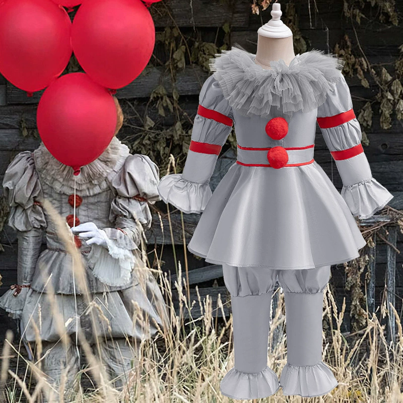 Трансграничные поставки хэллоуин cos костюм клоун назад душа Pen Wis cosplay детская одежда для сращивания сетчатой пряжи одеваются