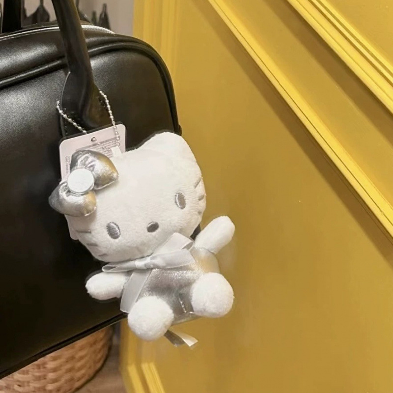 日本 50 周年記念パープルヘッドフォンハローキティバッグペンダントぬいぐるみ kt 猫人形キーホルダーバッグペンダント|undefined