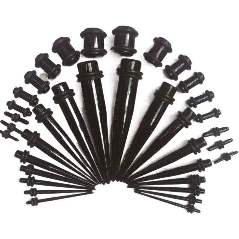 Оптовый набор из 36 предметов: пирсинг-аксессуары, конусные расширители для ушей, черные конусные расширители для ушей с УФ-эффектом, поставка от производителя