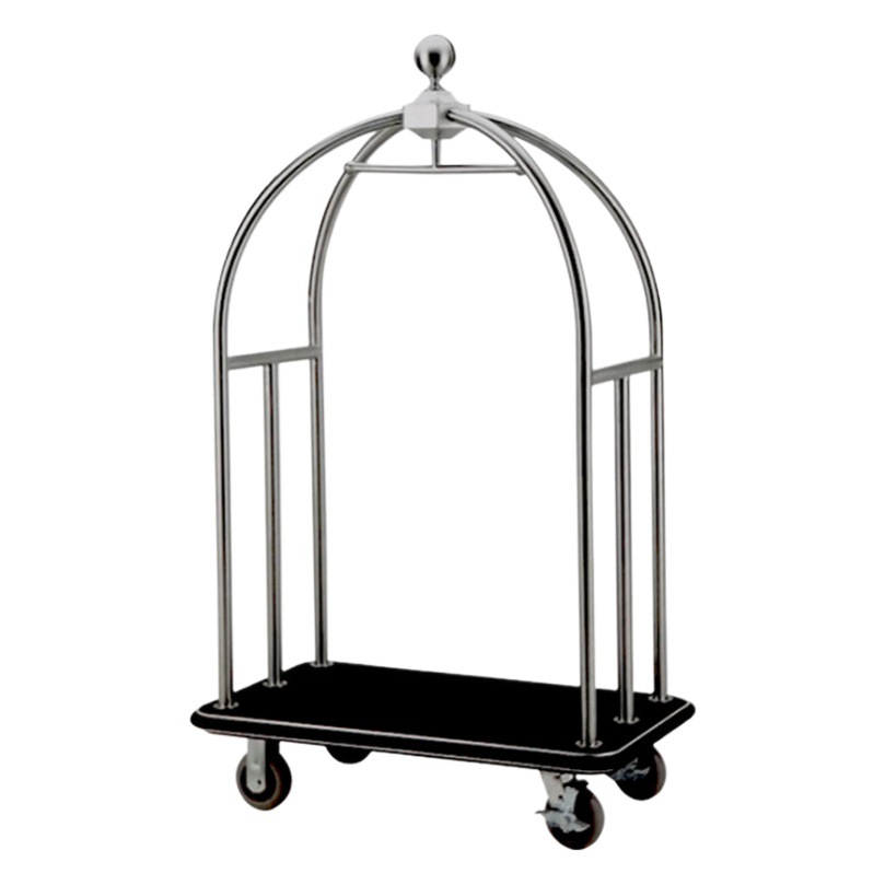 Hotel Trolley Luggage Flatbed Truck Stainless Steel Silent Wheel Airport Concierge Delivery Truck Thickened Hand-Pulled Luggage Truck