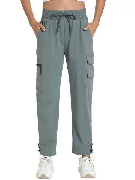 Women's Lightweight Hiking Sweatpants Waterproof Cargo Pants with Pockets for Outdoor Sports and Camping