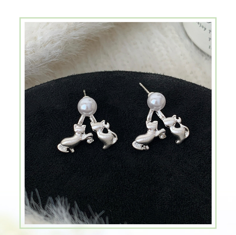 10g Weight Copper Ear Needle Material 1 Pair Elegant Simple Style Classic Style Star Heart Shape Bow Knot Plating Alloy Silver Plated Ear Studs
