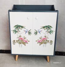 批发水移画花鸟中式贝壳螺钿家具翻新改造遮丑衣橱柜子门美化贴纸