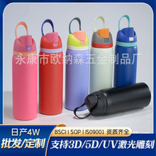 亚马逊双饮运动水壶防漏密封弹跳水果杯大容量304不锈钢保温杯