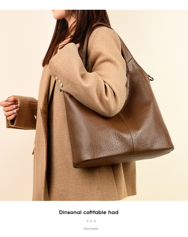 Borsa da donna, borsa nera grande, nuova borsa tote da donna, borsa versatile sotto le ascelle, borsa a tracolla monospalla di grande capacità_voghion.com