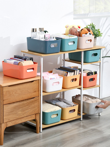 Plastic storage box desktop large storage box cosmetics sundry organization dormitory storage box storage basket wholesale