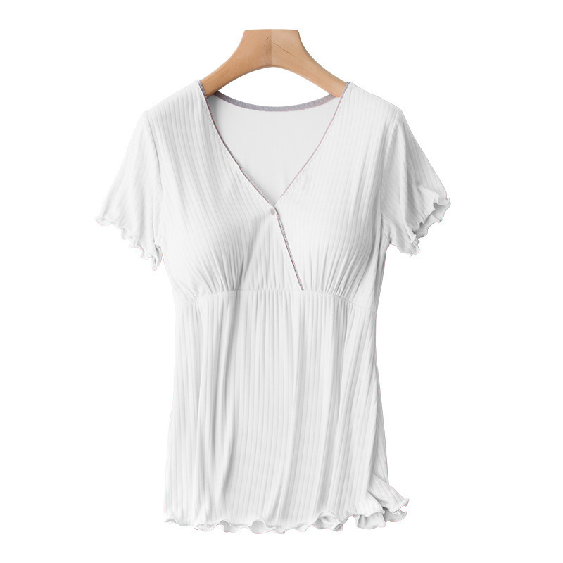 授乳半袖半袖tシャツ妊婦パジャマ産後授乳上着|undefined