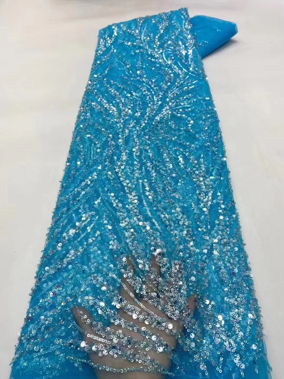 Vestido DE BODA francés tela tubo lentejuelas bordado nupcial ropa malla encaje francés encaje JX2353