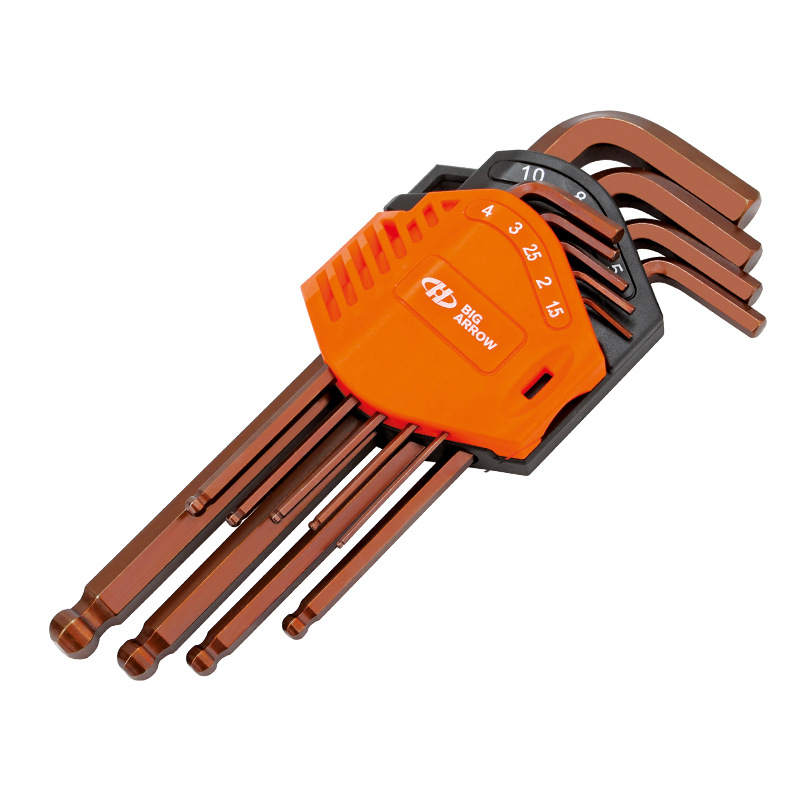 华丰巨箭高强度2内六角扳手加硬梅花星形英制加长内六方扳手套装