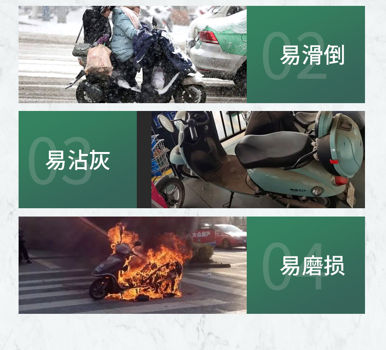 Yadi G30lite-M electric vehicle foot mat, waterproof and wear-resistant rubber anti-slip pedal mat
