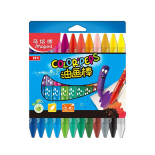 Французская нанесенная на карту Maypeid 864012 Цветная масляная живопись палка 24 Цветная начальная школа Crayons