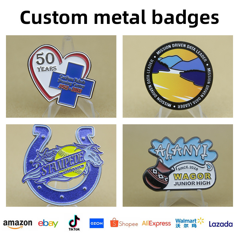 简约几何金属徽章Minimalist Geometric Metal Badge胸针勋章饰品