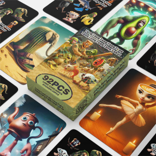 New 92 Small Cards Internet Celebrity Terrier Foreign Classic of Mountains and Seas Peripheral Photo Cards Self-Printed Fish Cat Capybara Sticker Lomo Card