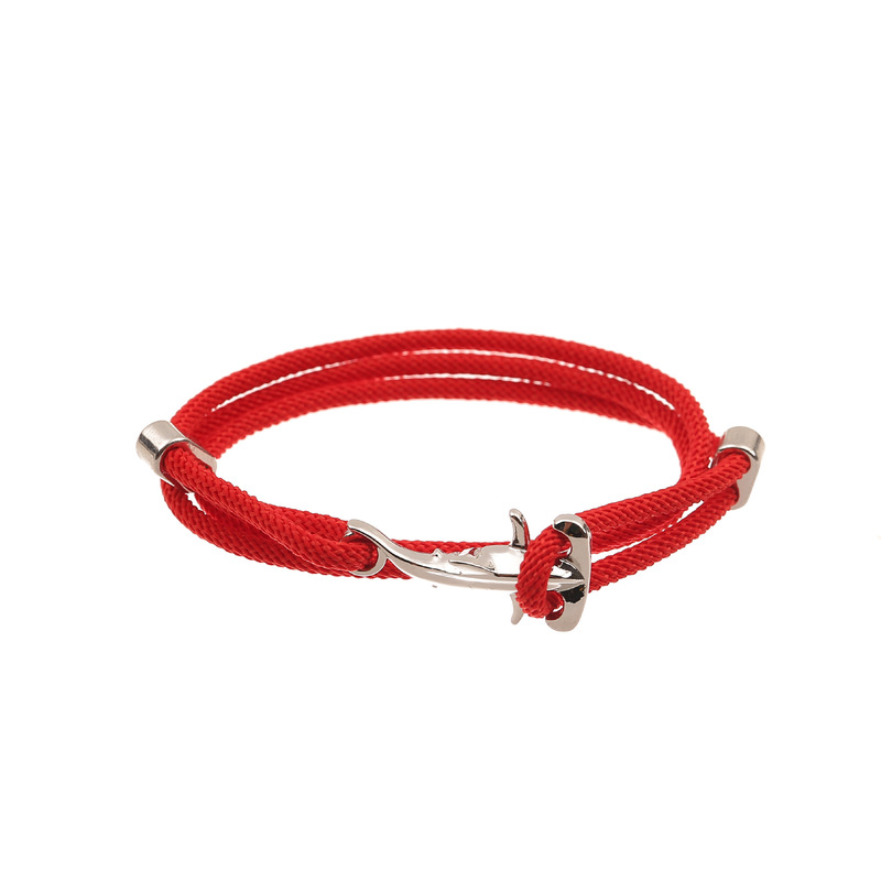 New Milan Line Ocean Series Anchor Style Bracelet Whale Tail Bracelet Benmingnian Couple Red Dolphin Hand Rope