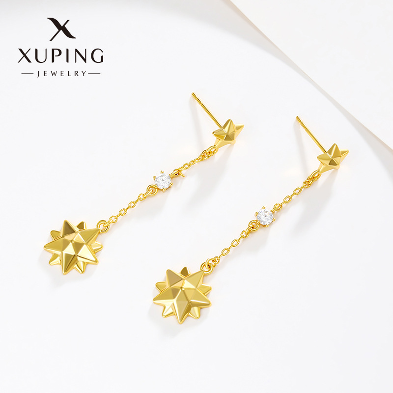 Xuping joyería pentaca de pentaca de lengüeta larga mujer japonesa y coreana simple nicho de moda sensación de pentaca de estrella mujer
