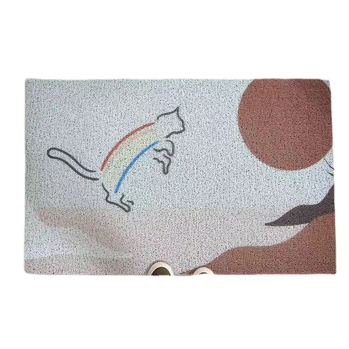 Wire circle cartoon home entrance door mat carpet anti-slip door mat cat door mat anti-slip can be cut