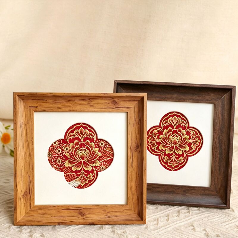 Song Brocade Pearl Painting DIY American Retro Square Photo Frame Display Stand Begonia Flower Cardboard Team Building Gift Frame