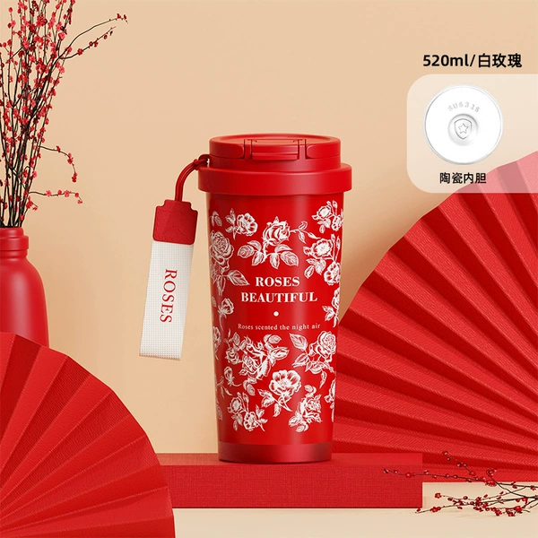 323-Rose White [Double Drink Ceramic Style]