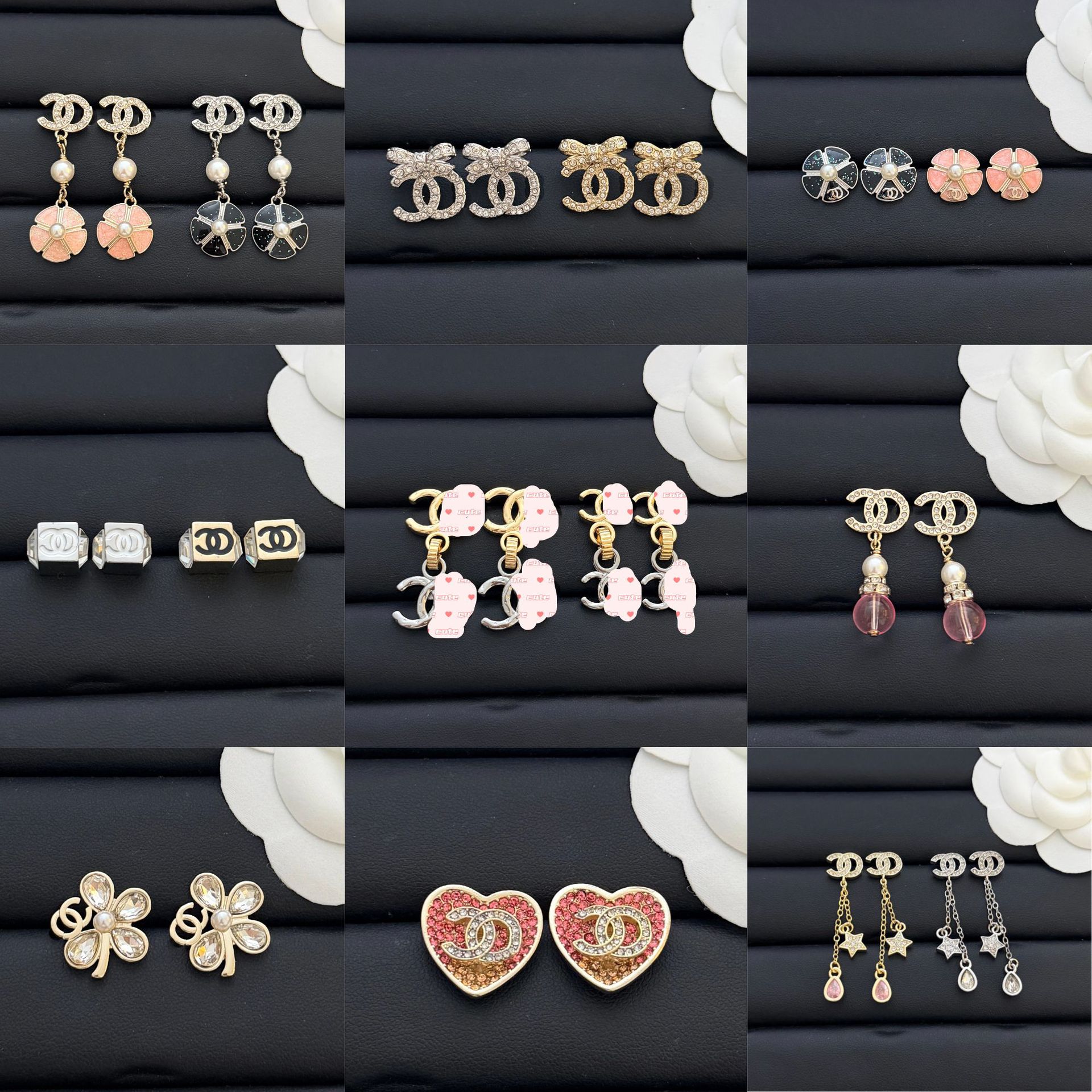Classic New Style Chanel-Inspired Earrings for Women, Versatile and Fashionable, Light Luxury Letter Earrings, Factory Wholesale