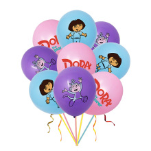 爱冒险的朵拉主题 儿童卡通Dora 12英寸 乳胶气球 生日派对装饰品