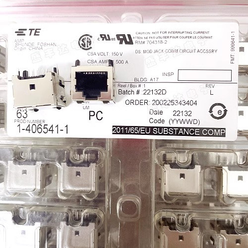 1-406541-1 TE Ethernet port RJ45 8p single port socket socket without light and shrapnel