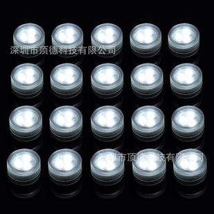 New Product Luminous Round Flat Candle Light LED Battery Colorful Twist Light 3CM Waterproof Diving Light