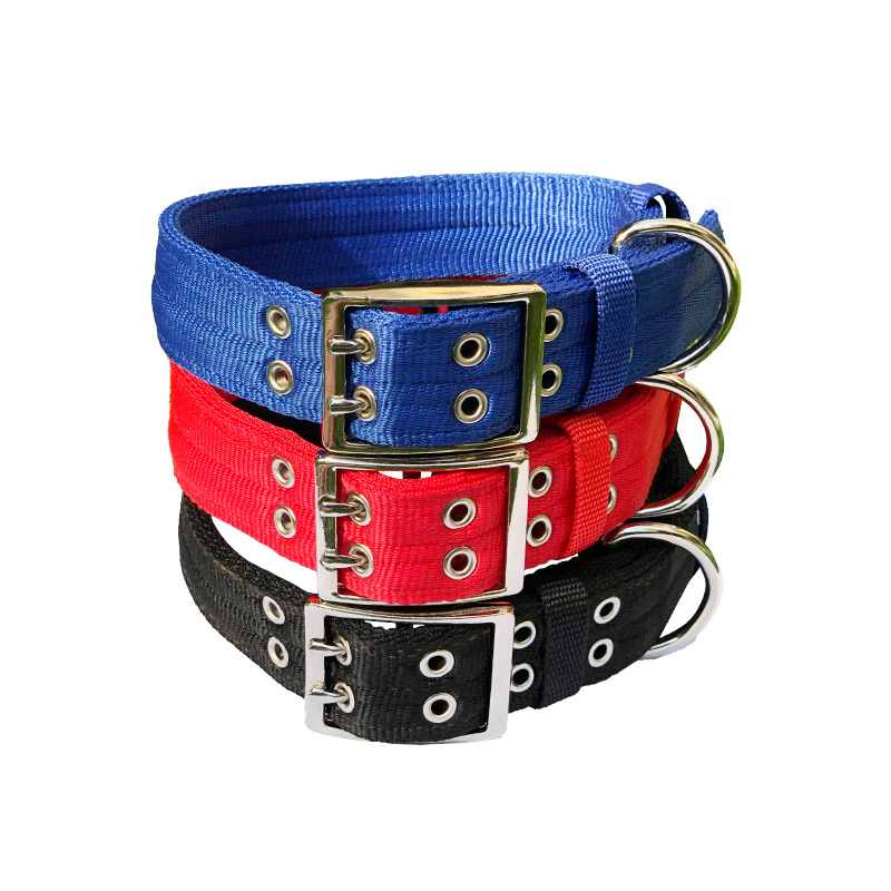 Circunferencia de cuello ajustable al aire libre forro de nailon multicapa sin estrangulamiento cuello resistente a los tirones y a las mordeduras Collar para mascotas de perro al por mayor