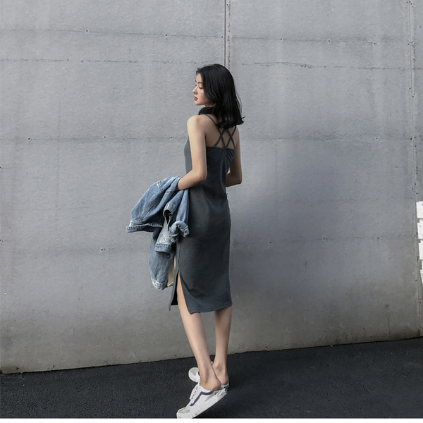 Long summer fitted base dress