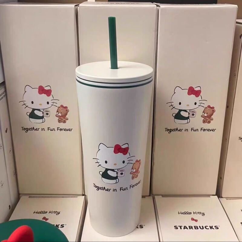 スターダッド ハローキティ ジョイント ウォーターカップ 同じ漫画ストローカップ かわいくて見栄えの良い 2025年新モデル|undefined