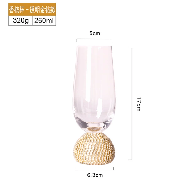 Transparent champagne glass