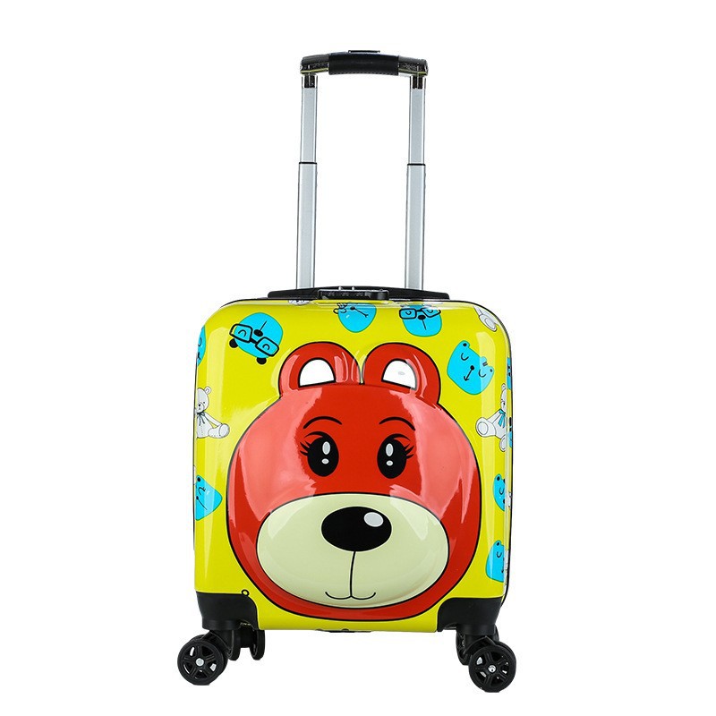 Mayorista de niños 18 pulgadas impresión de maleta de dibujos animados de gran capacidad maleta de embarque rueda universal contraseña maleta de viaje