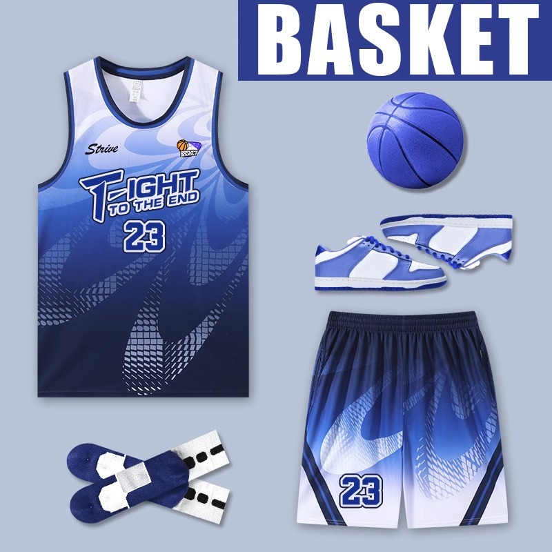 Wholesale Basketball Clothes suit Male College Competition Sports Team Clothes Youth Team Printing Training Clothes Quick Dry Jersey