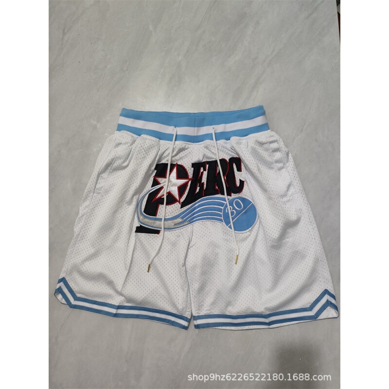 Wholesale Basketball Shorts for Foreign Trade: Warriors, Lakers, Bulls, Heat, 76Ers, Raptors, Magic, Pocket Shorts, Retro Shorts